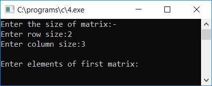 add two matrices c program