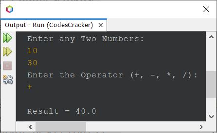 java perform mathematical operation based on user