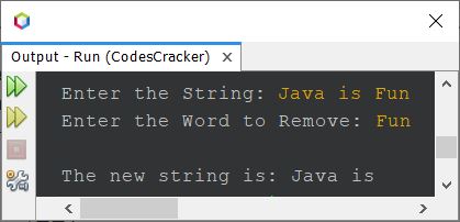 remove given word from string java
