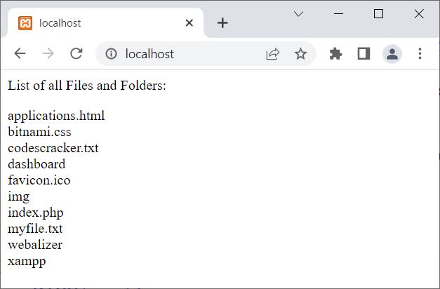 php glob list all files folders
