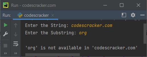 python check if a substring is not in given string