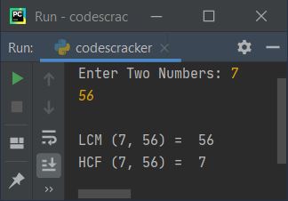 python find lcm gcd of two numbers