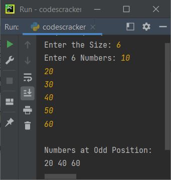 Python Program To Print Element At Odd Position In List