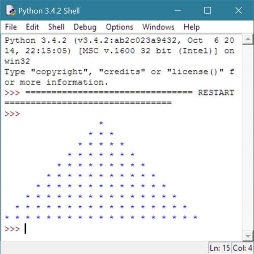 C Program to Print Triangle and Pyramid patterns of Star(*) Character Using Loop