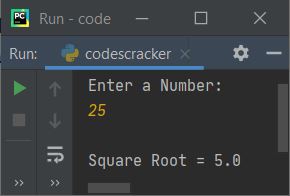 square root of number python