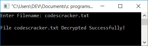 c program to decrypt files