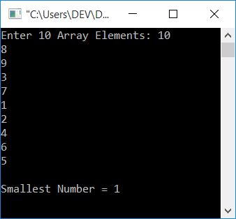 c smallest number in array