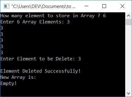 delete element array c