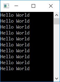 hello world 10 times for loop c