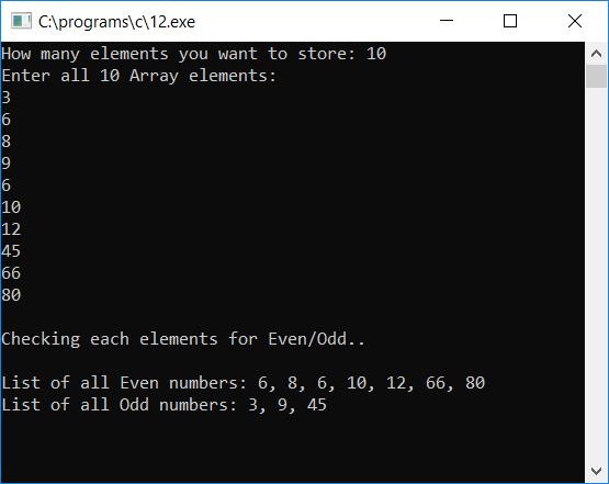 pass array to function c program