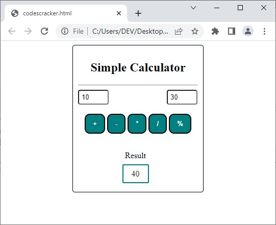 calculator output sample two