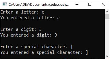 c++ character set example