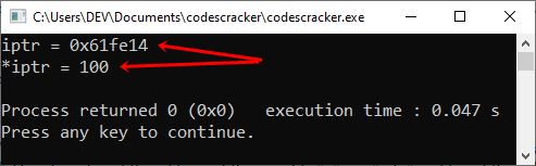 c++ pointer declaration example