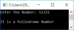 check palindrome number in c