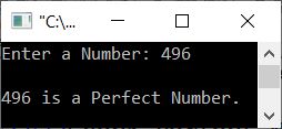check perfect number or not c++ program