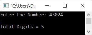 count total digits in given number c++