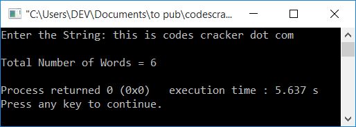 c++ count words in string