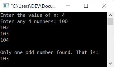 c++ find odd numbers in array