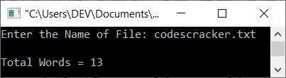c++ program count words in file