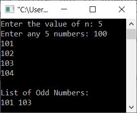 c++ program find odd numbers in array