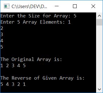 c++ reverse an array
