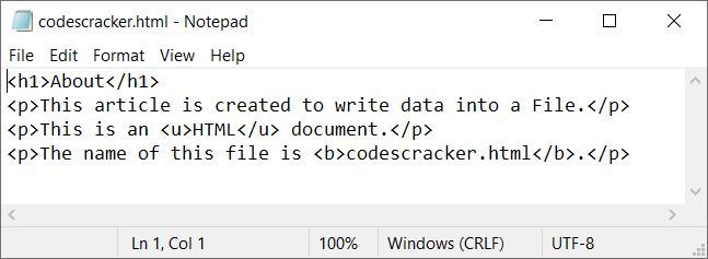 c++ write data to text file