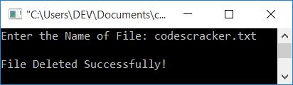C++ Program To Delete A File