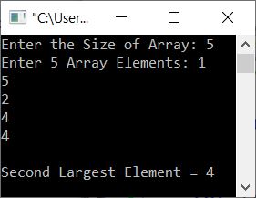 print second largest element in array c++