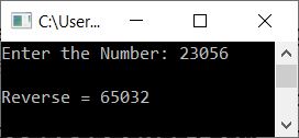 reverse number using for loop c++