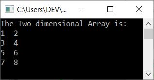 two dimensional array in c++ programming