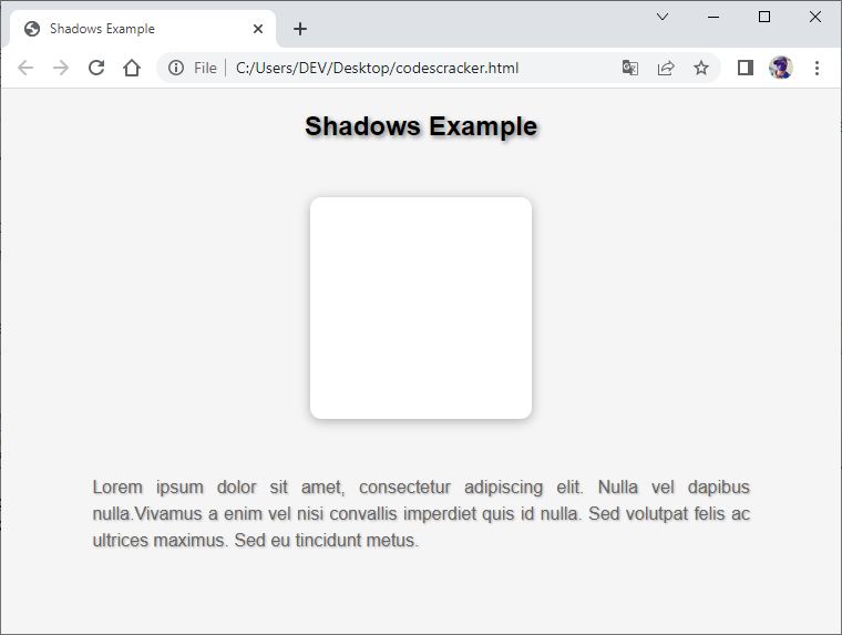 css shadow example code