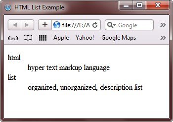 html description lists