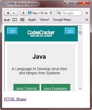 html iframe code