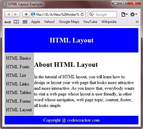 html layout example