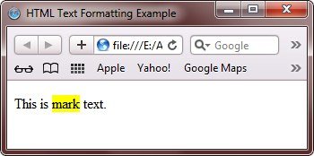 html mark formatting