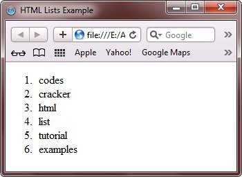 html ordered lists