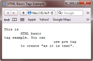 html preformatted text