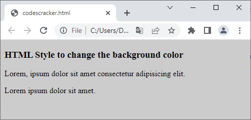 html styles change background color example one