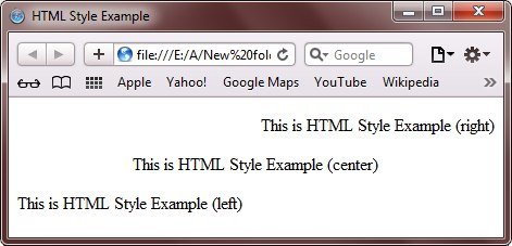 html text alignment