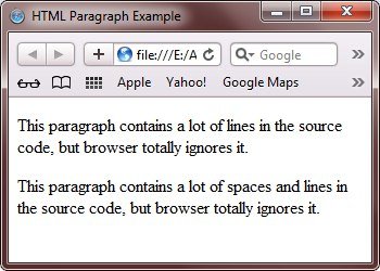 html paragraph example whitespace line