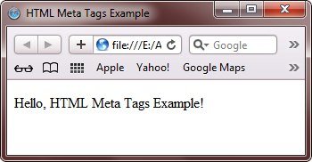 HTML Meta Tag Example