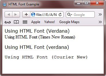 HTML Text Font Setting