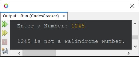 check palindrome number program java