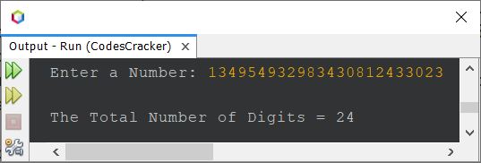 count digits in a number java