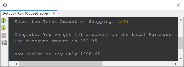 discount program in java using if else