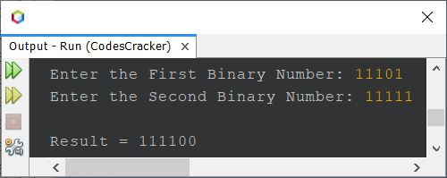 java add two binary numbers