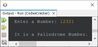 java check palindrome number