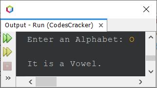 java check vowel or not