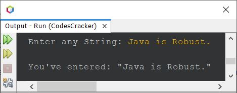 java code to print string