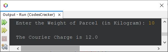 java compute courier charge on parcel weight